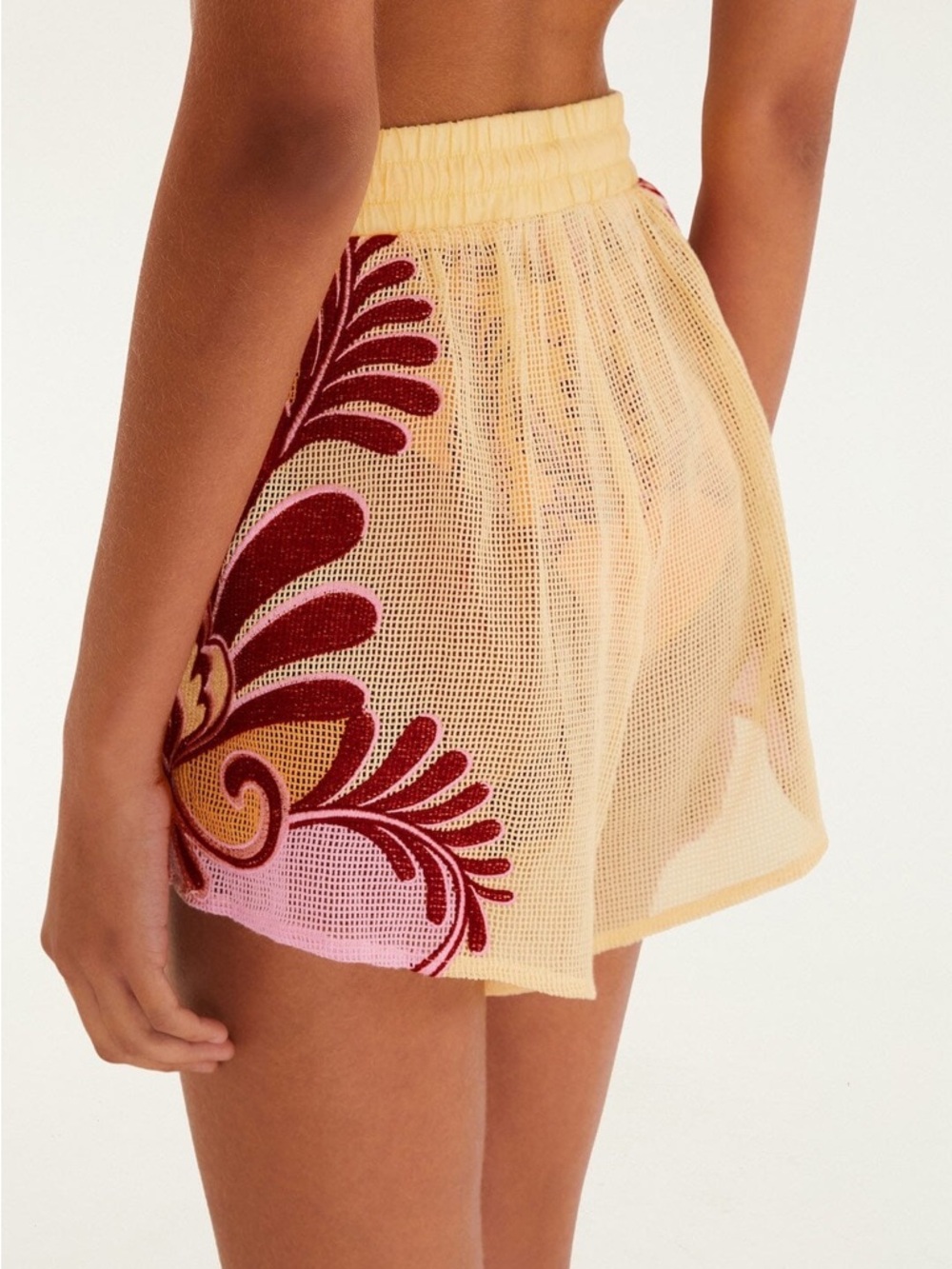 FARM Rio Soft Yellow Arabesc Shorts Size M NWT - Picture 4 of 15